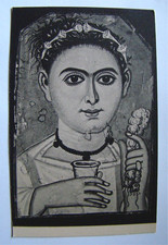 1930's Portrait of Young Girl Postcard Ancient Egyptian Artifact Egypt old