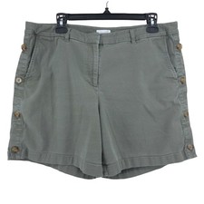 J Jill Linen Blend Button Shorts