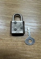 Vintage Metal Padlock With One Key Luggage/ Keepsake Lock. Japan