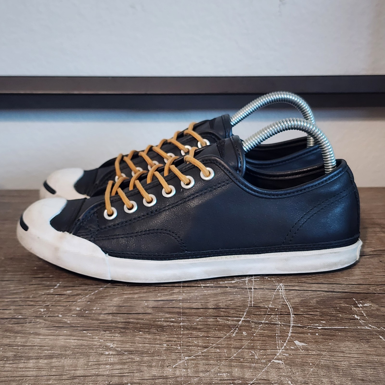 Converse Jack Purcell Ox Women’s Leather Athletic Shoes Sneakers Size 7.5 Black