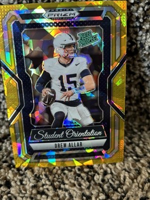 2025 Panini Prizm Draft Picks Gold Cracked Ice Student Orientation Drew Allar P 