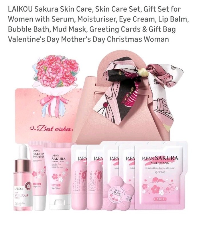 Sakura Moisturizing Skin Care Set Serum Eye Cream Lip Balm and more!