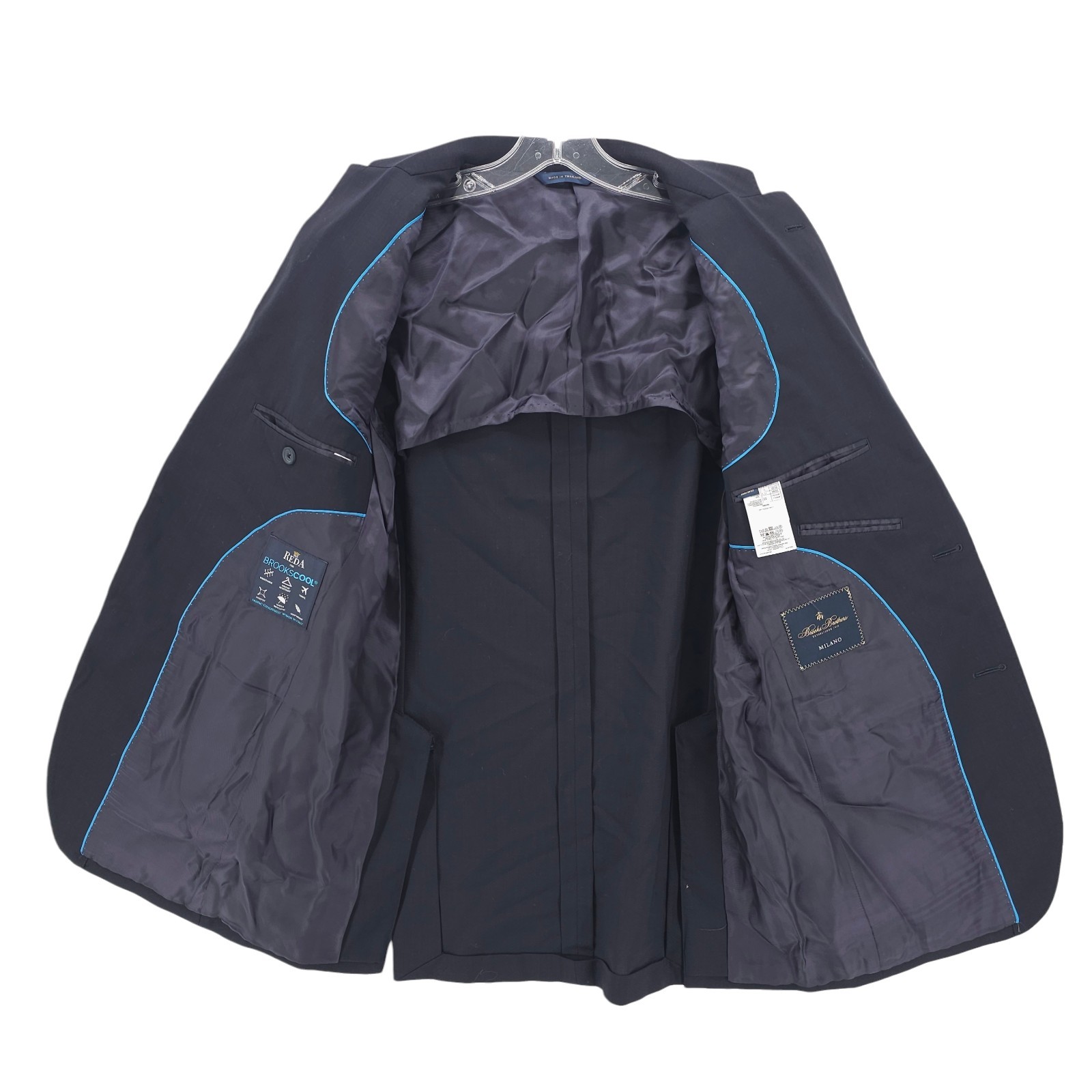 BROOKS BROTHERS  Milano Brookscool REDA 100% Wool Blue Sport Coat Blazer 38R thumbnail 4