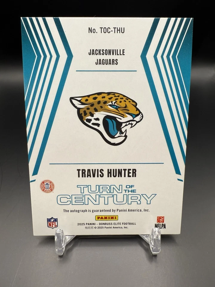 2025 Panini Donruss Elite Travis Hunter с автографом /499 дебютант RC рубеж века - Изображение 2 из 2