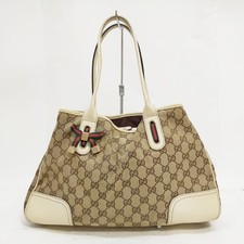 Gucci Hand Bag Sherry Line Brown Canvas 457855
