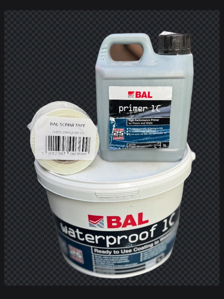 BAL Waterproof 1C Tanking Kit Incl Bal Primer 1C , BAL Self-Adhesive Scrim Tape - Image 2 of 3