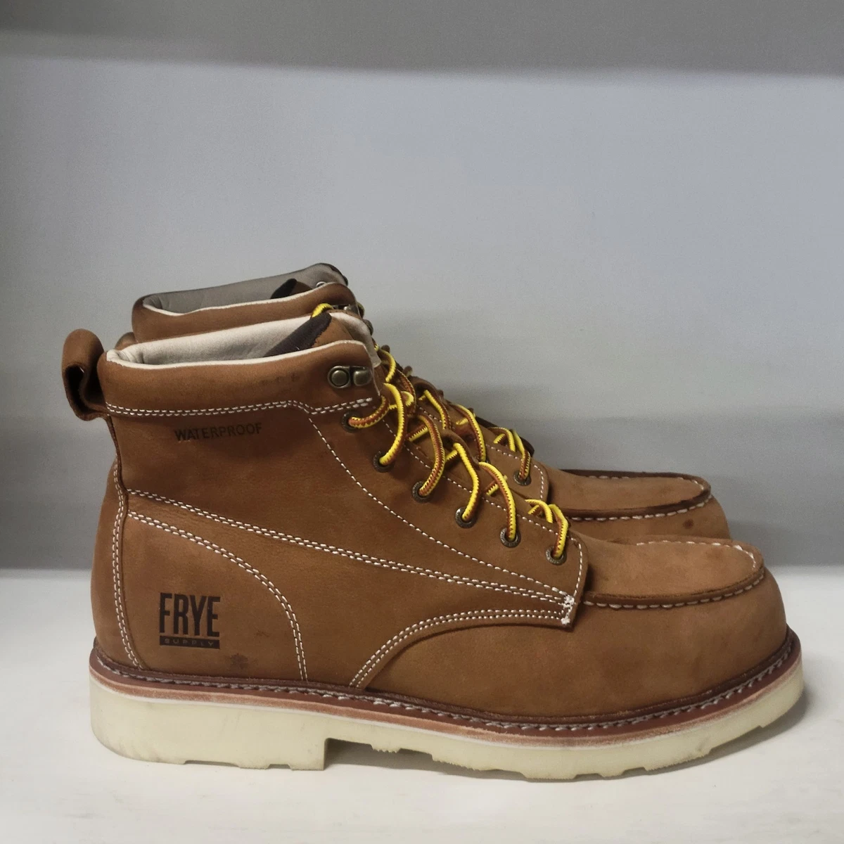 Frye Supply Safety Crafted Waterproof Boots Men\'s Size 10 W Wide Brown Steel Toe Amazon.com | Frye Supply Men main image 2