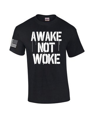Awake Not Woke Conservative Republican Patriotic Men's Short Sleeve T-shirt
