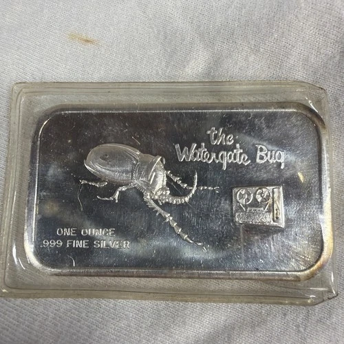 The Watergate Bug 1 oz .999 Fine Silver Bar Collectible Bullion
