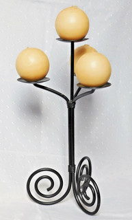 Wrought iron candelabrum 17" tall Freestanding 4 candles candlestick candelabra