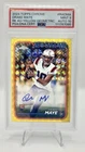2024 Topps Chrome Rookie Drake Maye Yellow Geometric Refractor /75 PSA 9 Auto 10