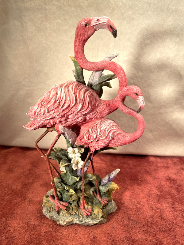 2 Pink Flamingo Figurines
