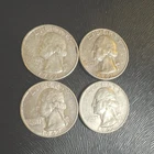 1962 D Silver Quarter Lot of 4  Washington 25c Silver 90