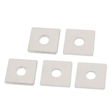 M6 x 20mm Square Stainless Steel Flat Repair Plate Silver Tone 5pcs