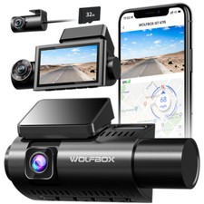 WOLFBOX I07 Dashcams For Cars Front and Rear 4k 1080P Dash Cam