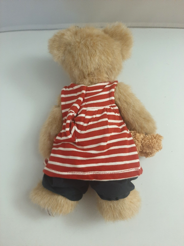 Boyds Bears Plush Suzie Q. Bear holding Teddy Red White Blue Star - Picture 3 of 7