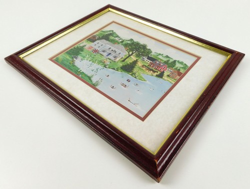 Christine Munger Folk Art Print Framed Matted Signed #11/500 Vintage 90s Rare - Bild 5 von 8