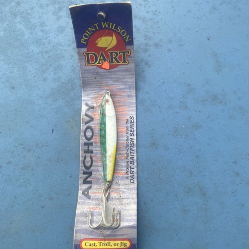 Point Wilson Dart Anchovy Jig, Troll oder Cast 1-Unze, Nickel Triple Hook - Bild 1 von 5