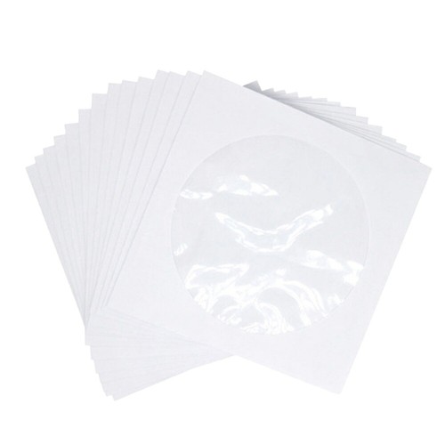 100 Pcs CD Packaging Bag Transparent Sleeves Paper Video Storage Case - Afbeelding 3 van 11
