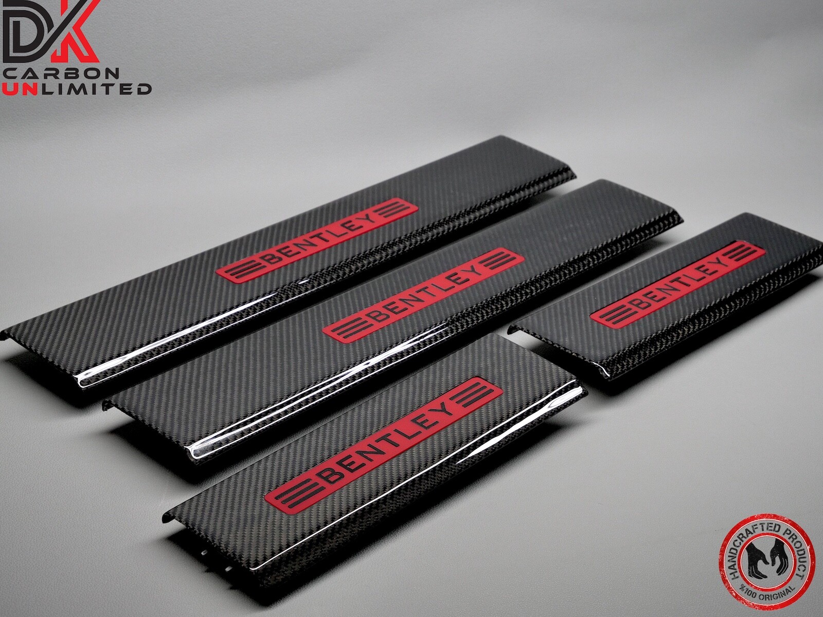 Bentley Bentayga 2016 to 2026 Custom Gloss Carbon Door Sills Scuff Tread Plates