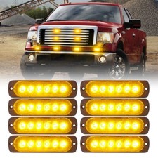 8pcs Amber Grill Side Marker Strobe Lights Kit Emergency Hazard Warning 48 Leds 8pcs Amber Grill Side Marker Strobe Lights Kit Emergency Hazard Warning 48 Leds