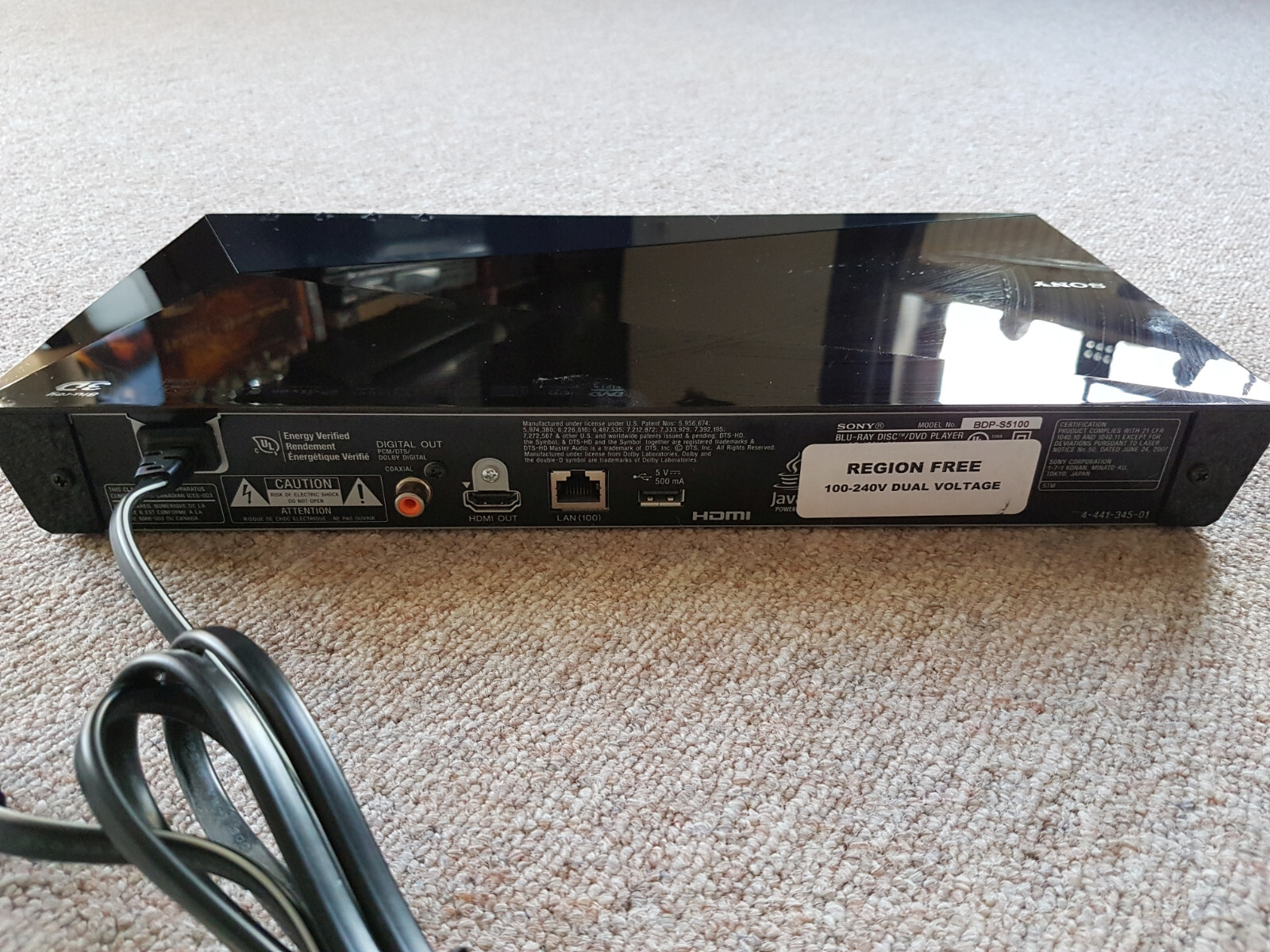 Sony BDPS5100 BluRay/DVDPlayer Region Free eBay