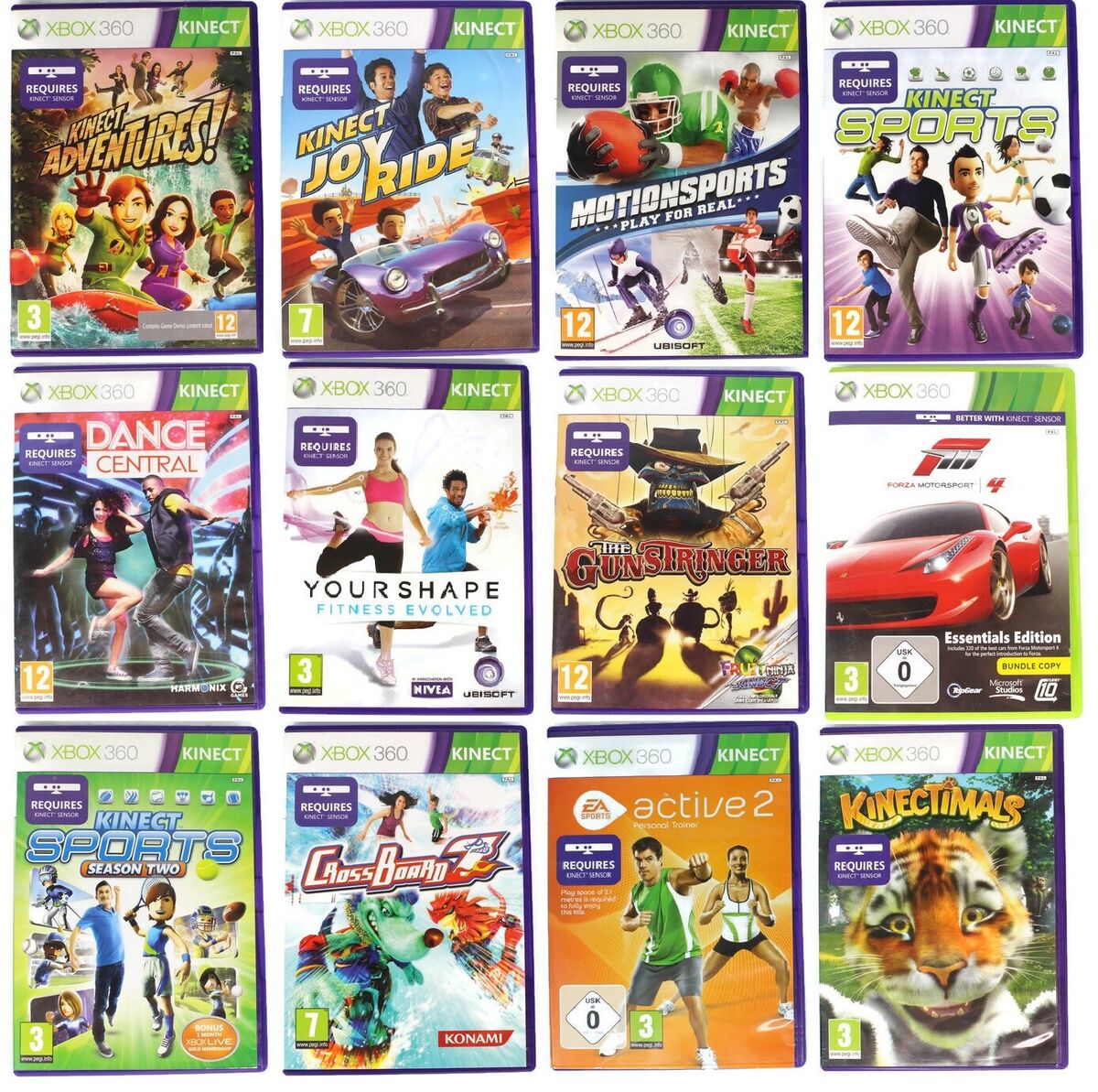 Xbox 360 Kinect Games - Multi Listing - Kinect Sports Adventures Dance  Central..