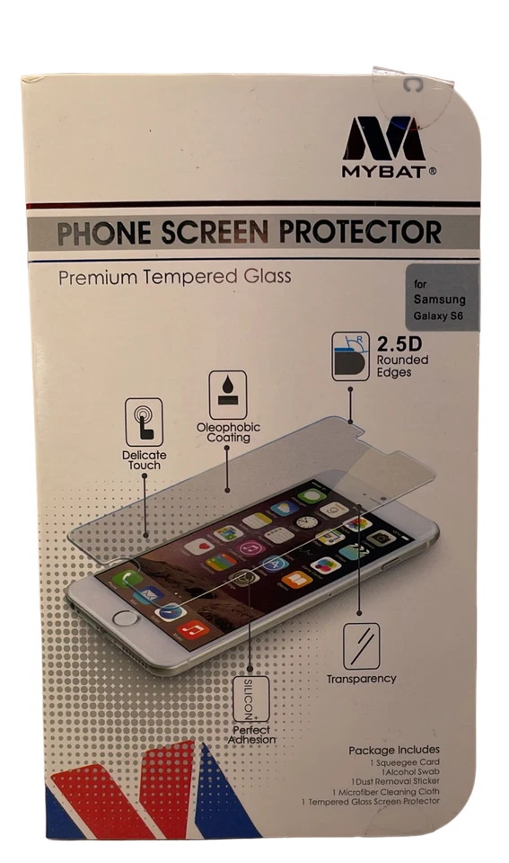 Protector de pantalla de vidrio templado Asmyna para Samsung Galaxy S6 - transparente Foto 4 de 4