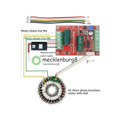 6-60V 400W BLDC 3 phase DC Brushless Motor Controller PWM Hall motor Control