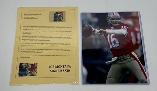 Joe Montana San Francisco 49ers Signed Print W/COA 8x10