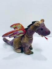 Scorch the Dragon Beanie Baby, Ty Beanie Baby, Rare with Errors, Retired