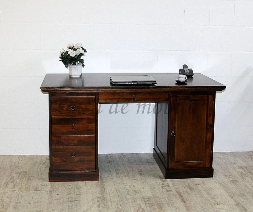 Massivholz Schreibtisch kirschbaumfarbe oder honig NEU Bürotisch PC-tisch holz - Bild 4 von 4