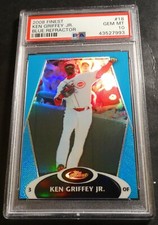 2008 KEN GRIFFEY JR. FINEST BLUE REFRACTOR #18 PSA 10 REDS HOF 271/299 POP 2 