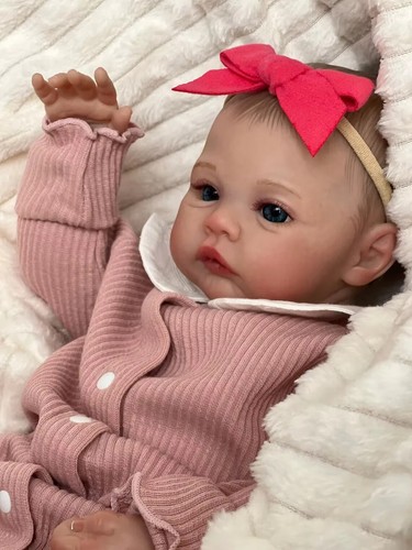 Reborn Baby Size Girl Doll Newborn Handmade Painted Hair Visible Veins Toy Gift - Picture 4 of 5