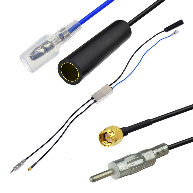 Car DAB DAB+ AM FM Digital Radio Antenna Splitter DIN Adapter with SMA