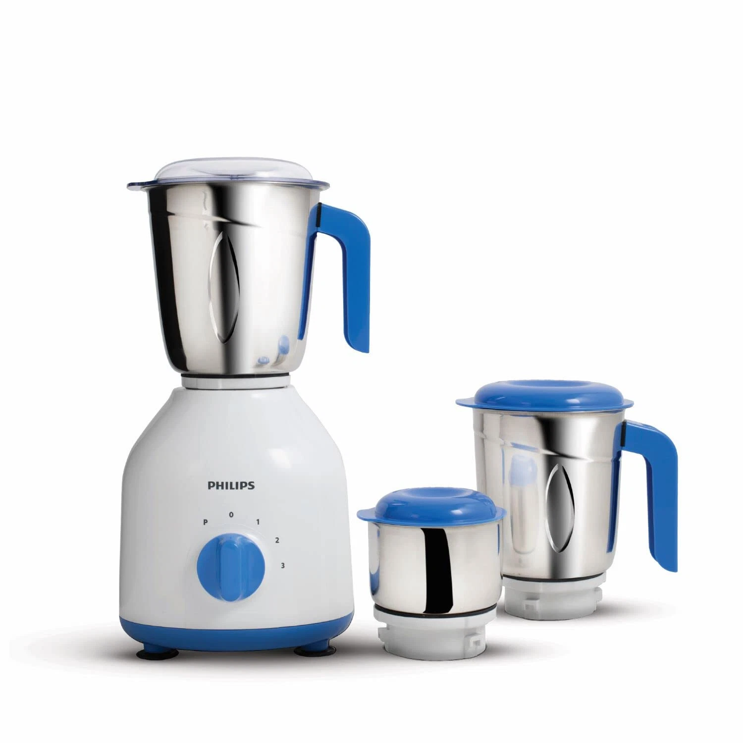 Philips Steel 3-Jar Mixer Grinder, 600-Watt, White, HL7555,
