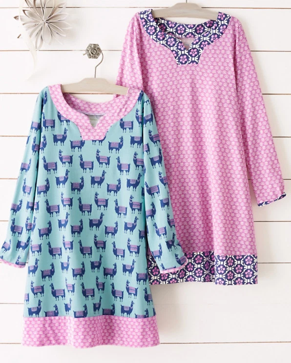 Garnet Hill Holiay пижама PJ Disney Llama сна платье подарок вечеринки девочка 🌈, - Изображение 2 из 4