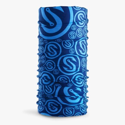 Scales Gear Fishing UV Sun Mask Face Wrap, Navy Fish hook Print, One Size