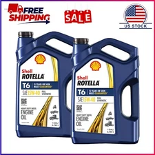 2 Pack ,Shell Rotella T6 Full Synthetic 15W-40 Diesel Engine Oil, 1 Gallon