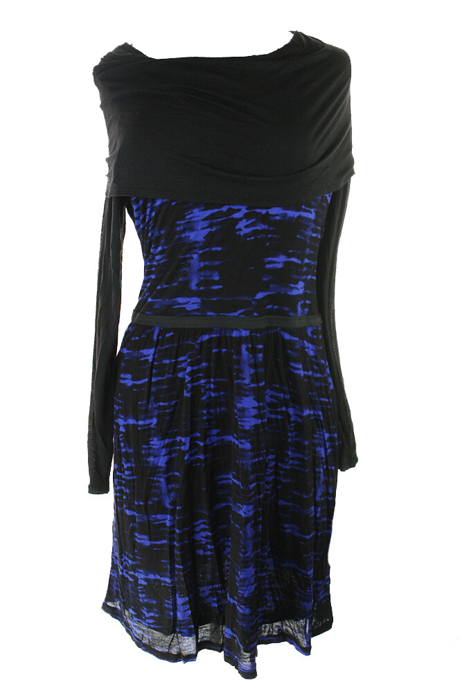 Kensie New синее комбинированное платье с длинными рукавами и хомутом XS 79 долларов США