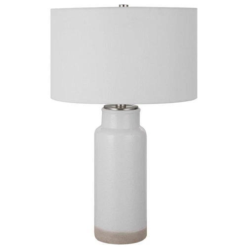Uttermost Albany Handcrafted Farmhouse Ceramic and Iron Table Lamp in White - Picture 3 of 8