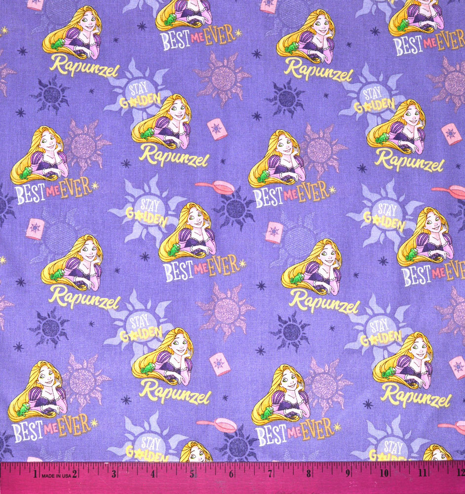Tangled Rapunzel Fabric - HALF YARD 100% Cotton Quilting Disney