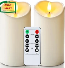 Homemory 6"X3" Outdoor Waterproof Flameless Candles, LED Candles, Battery Operat
