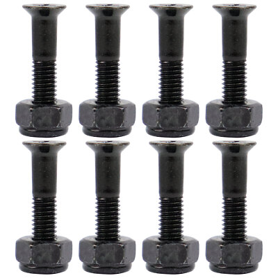 SKATEBOARD HARDWARE 7/8 in PHILLIPS 1 SET NUTS & BOLTS 8pc STEEL CONSTRUCTION