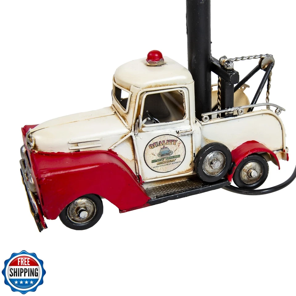 Berfutall-Decorative Rustic Red Vintage Truck USB Table Lamp,Night Light with - Image 4 of 4