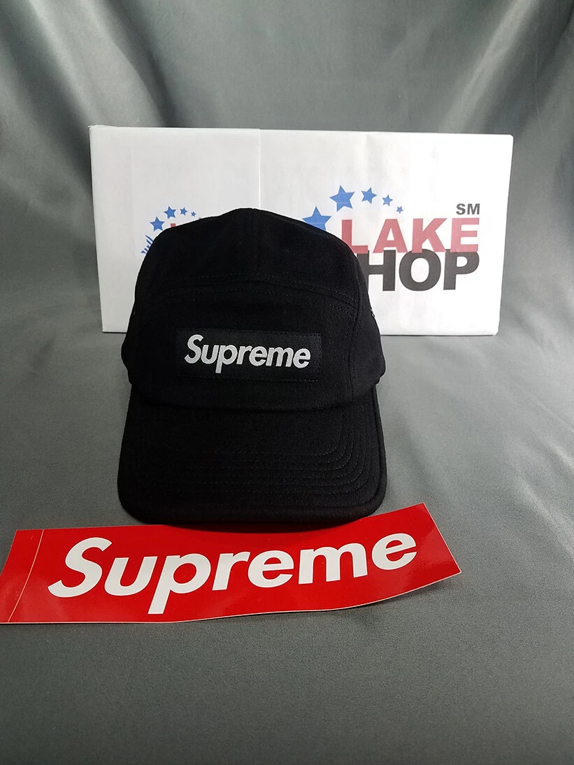 Casquette de camp en laine Supreme itary avec autocollant suprême