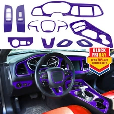 14pcs Purple Interior Accessories Trim Full Kit For Dodge Challenger 2015-2023