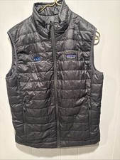 Patagonia Nano Puff Vest Men Small Feather Gray Full Zip Puffer Outdoor