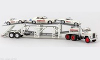 Brekina 90500 - 1/87 Set Dodge Autotransporter Mit 3 Pkw, 1975, Hurricane Helldr