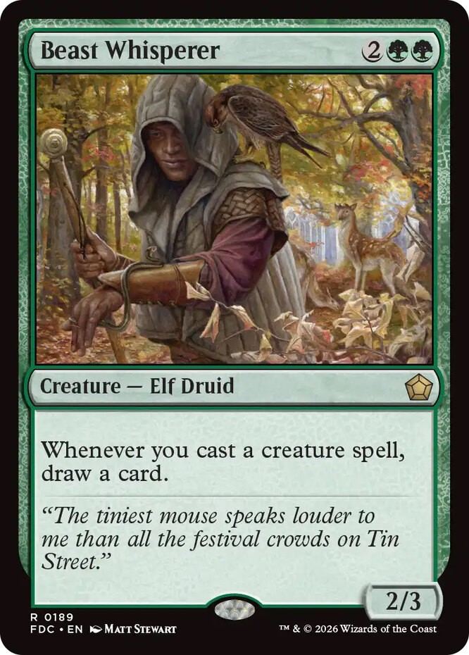 x1 Beast Whisperer R MTG Commander: Foundations M/NM, English